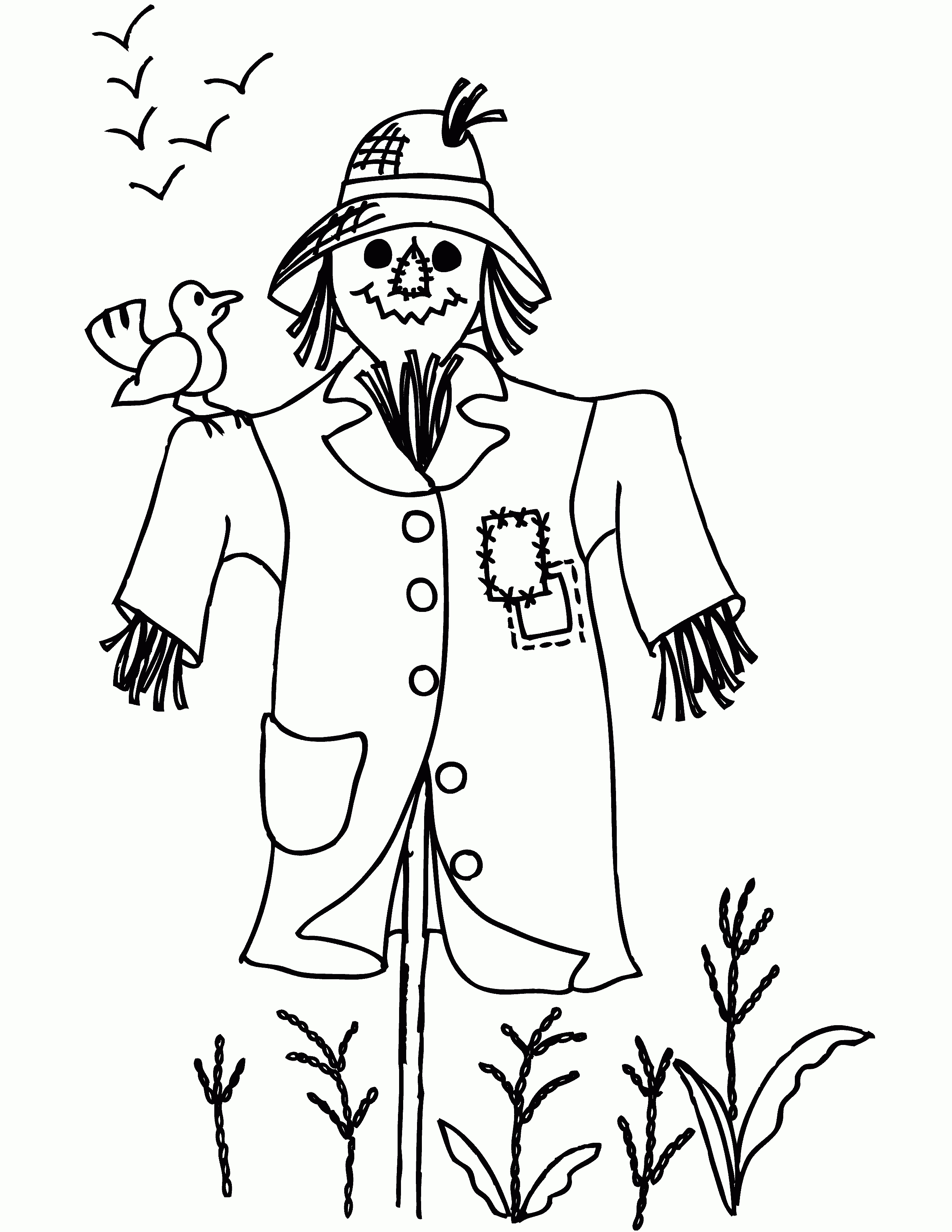 Free Printable Scarecrow Coloring Pages For Kids | Clip Art - Free Scarecrow Template Printable