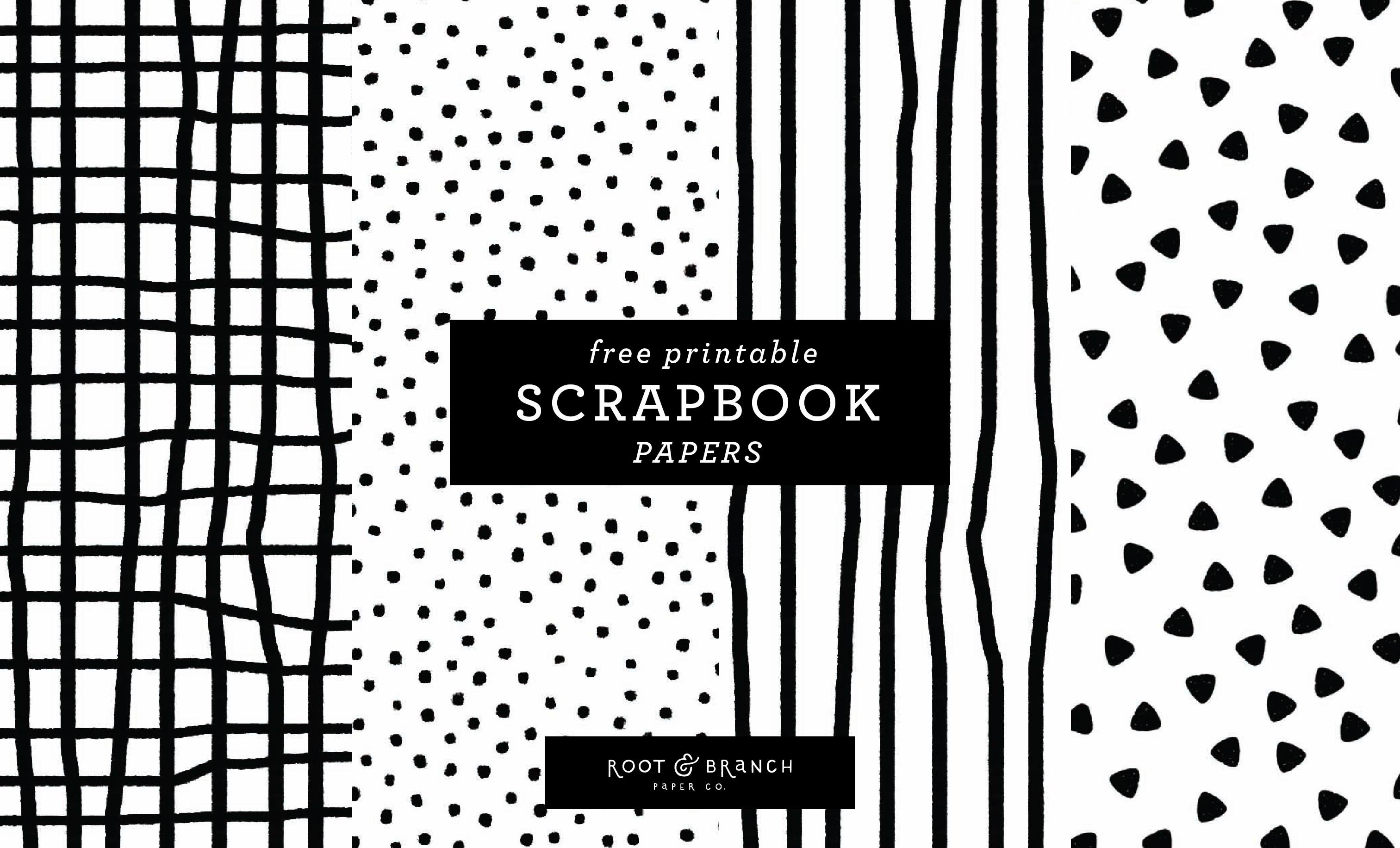 Free Printable Scrapbook Papers Black And White Prints Root Free Printable Paper Free