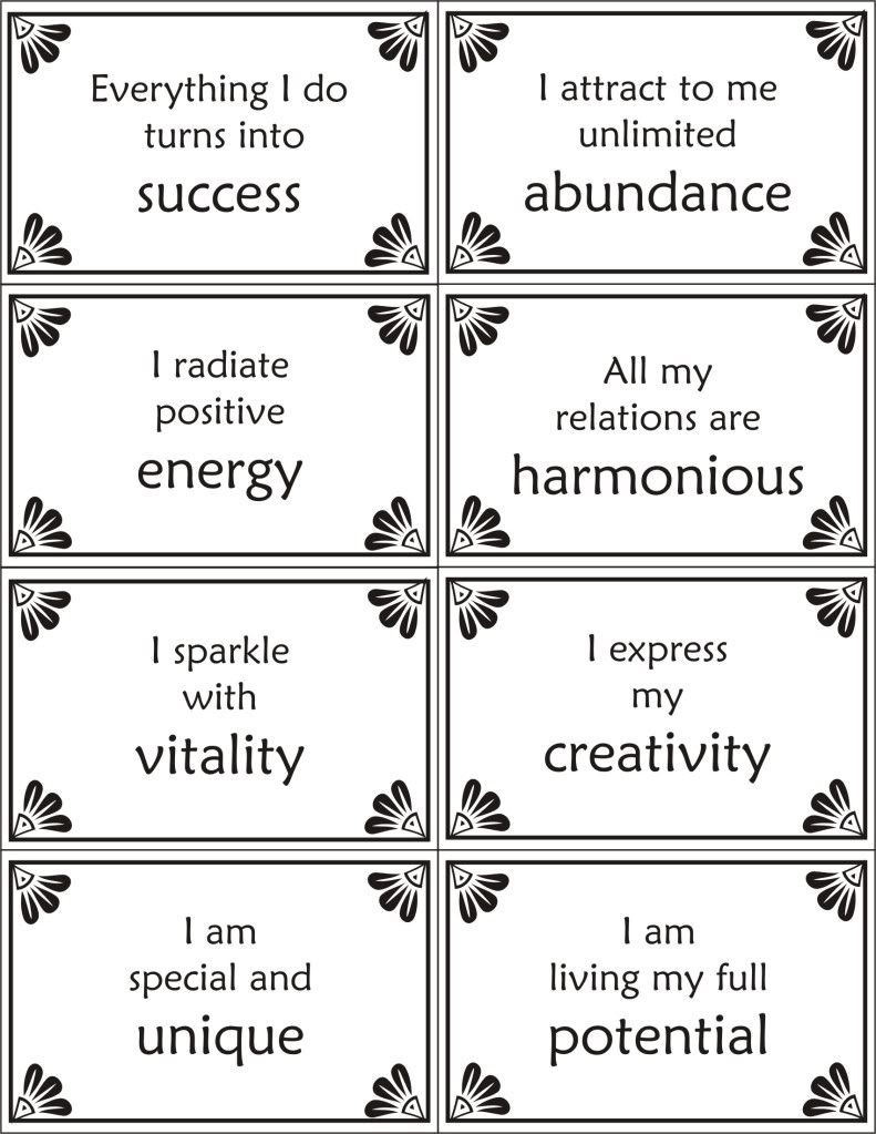 Free Printable Self-Esteem Worksheets | Free Printable Positive Self - Free Printable Positive Affirmation Cards