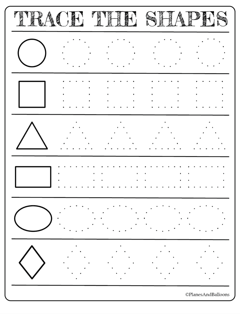 Free Printable Shapes Worksheets For Toddlers And Preschoolers - Free Printable Tracing Worksheets