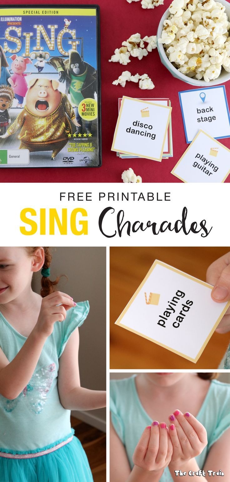 Free Printable Sing-Inspired Charades Cards | Music And Movement - Free Printable Charades Cards