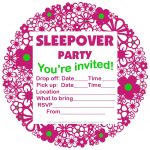Free Printable Sleepover Party Invitations   Hundreds Of Slumber   13Th Birthday Party Invitations Printable Free