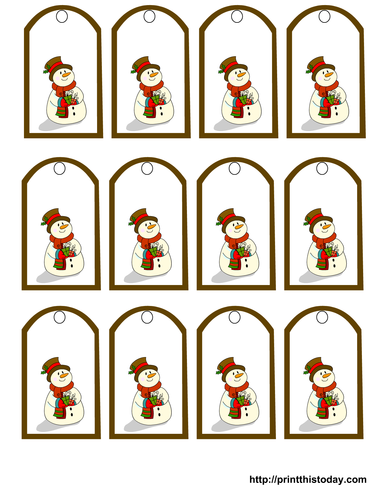 Free Printable Snowman Christmas Gift Tags - Free Printable Snowman Stationery