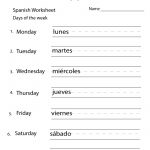 Free Printable Spanish Days Of The Week Worksheet   Free Printable Spanish Worksheets