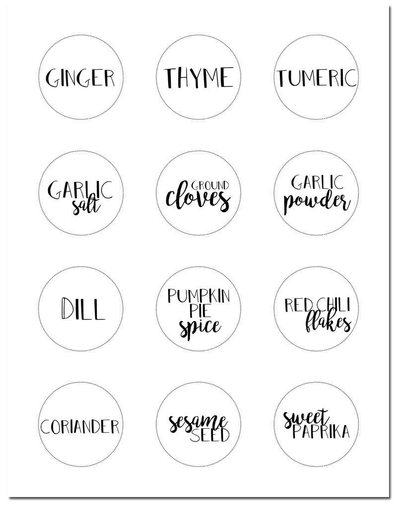 Free Printable Spice Jar Labels | Spices | Spice Jar Labels, Spice - Free Printable Spice Labels
