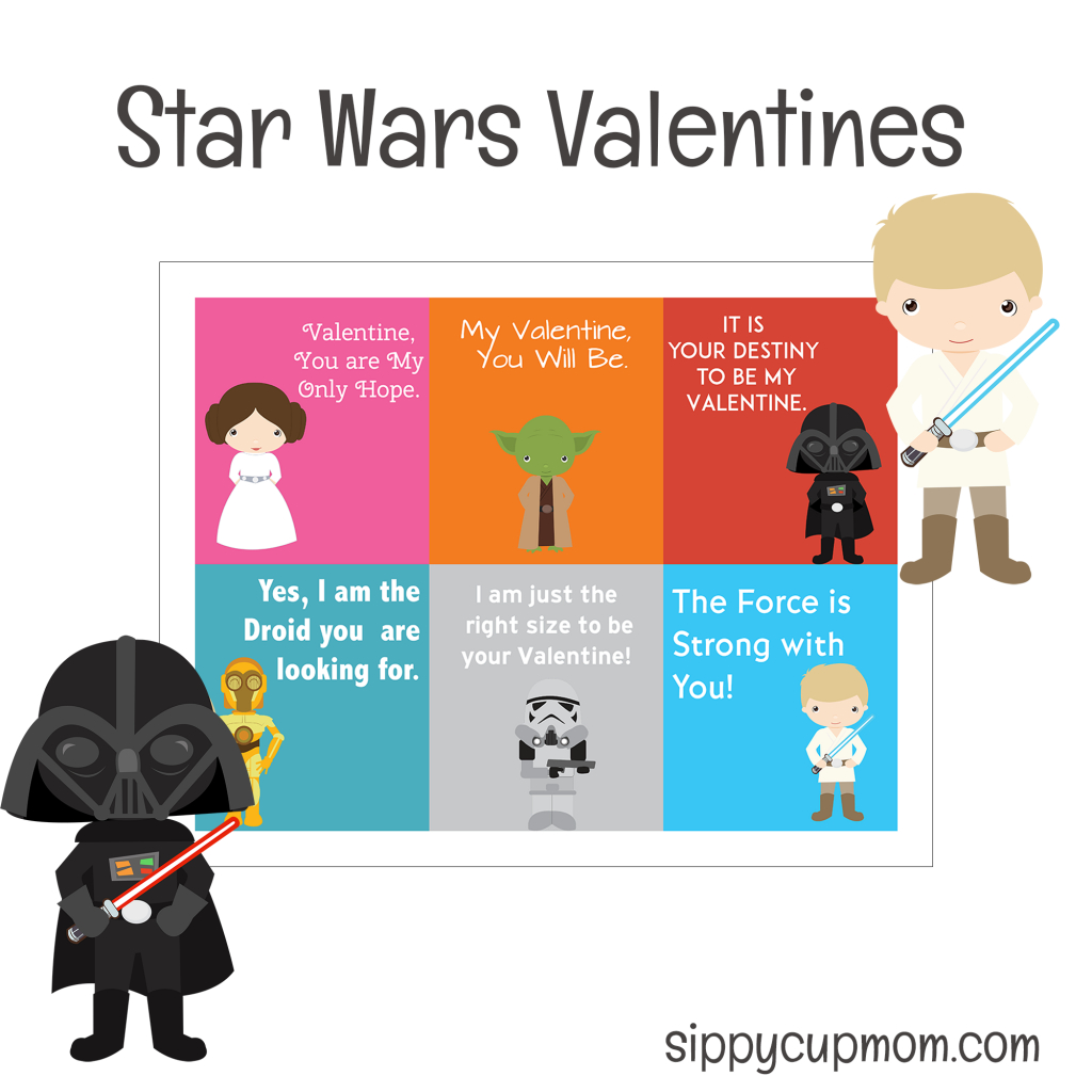 Free Printable Star Wars Valentine&amp;#039;s Day Cards - Sippy Cup Mom - Star Wars Printable Cards Free