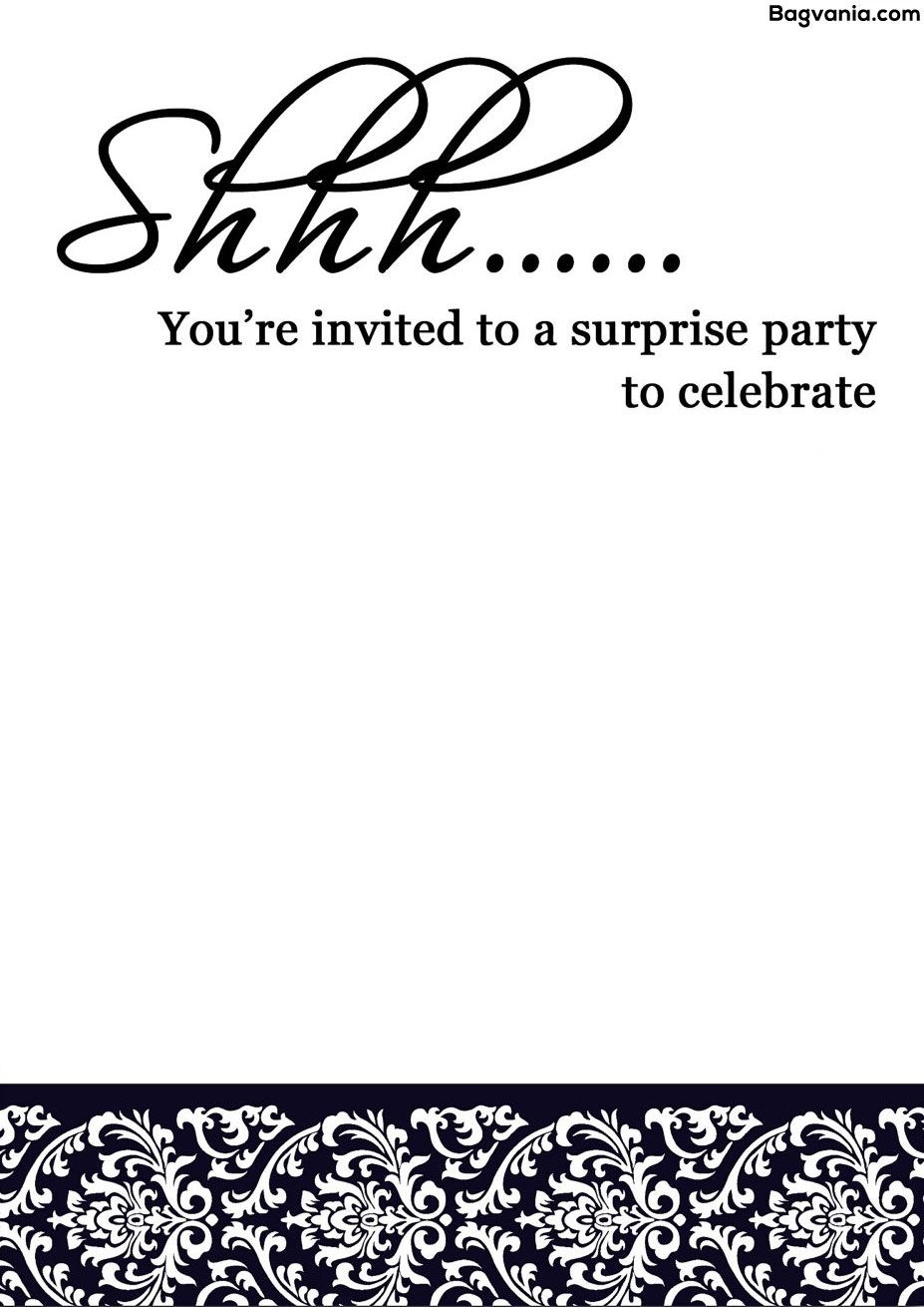 Free Printable Surprise Birthday Invitations – Bagvania Free - Free Printable Surprise Party Invitation Templates