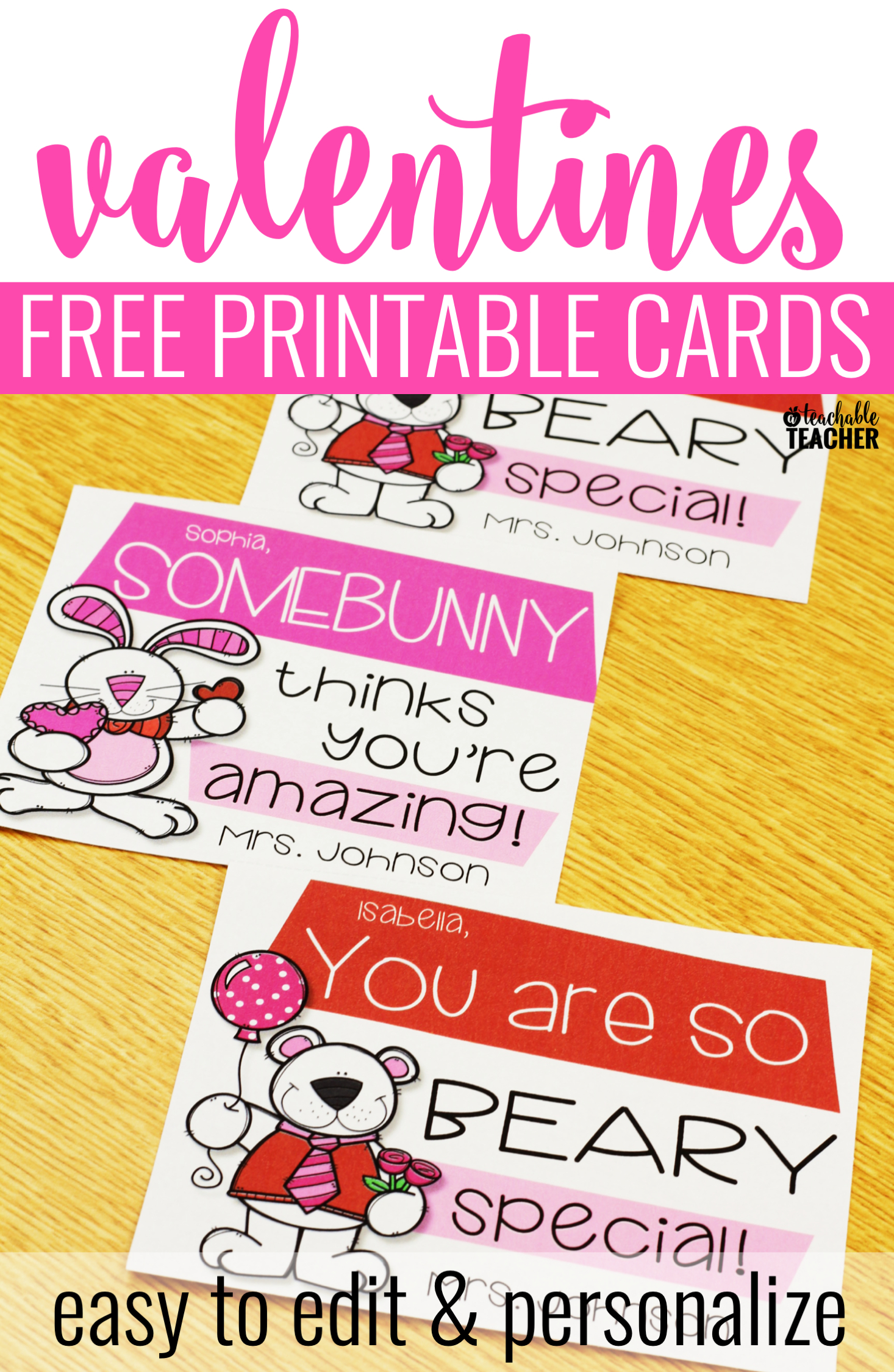 Free Printable Teacher Valentine Cards | Firstgradefaculty - Free Printable School Valentines Cards