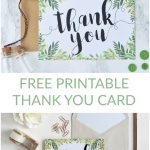 Free Printable Thank You Botanical Inspired Card | Wedding   Free Printable Thank You