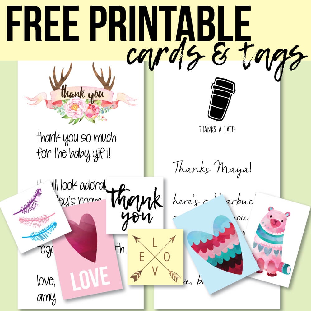 Free Printable Thank You Cards And Tags For Favors And Gifts! - Free Printable Picture Cards
