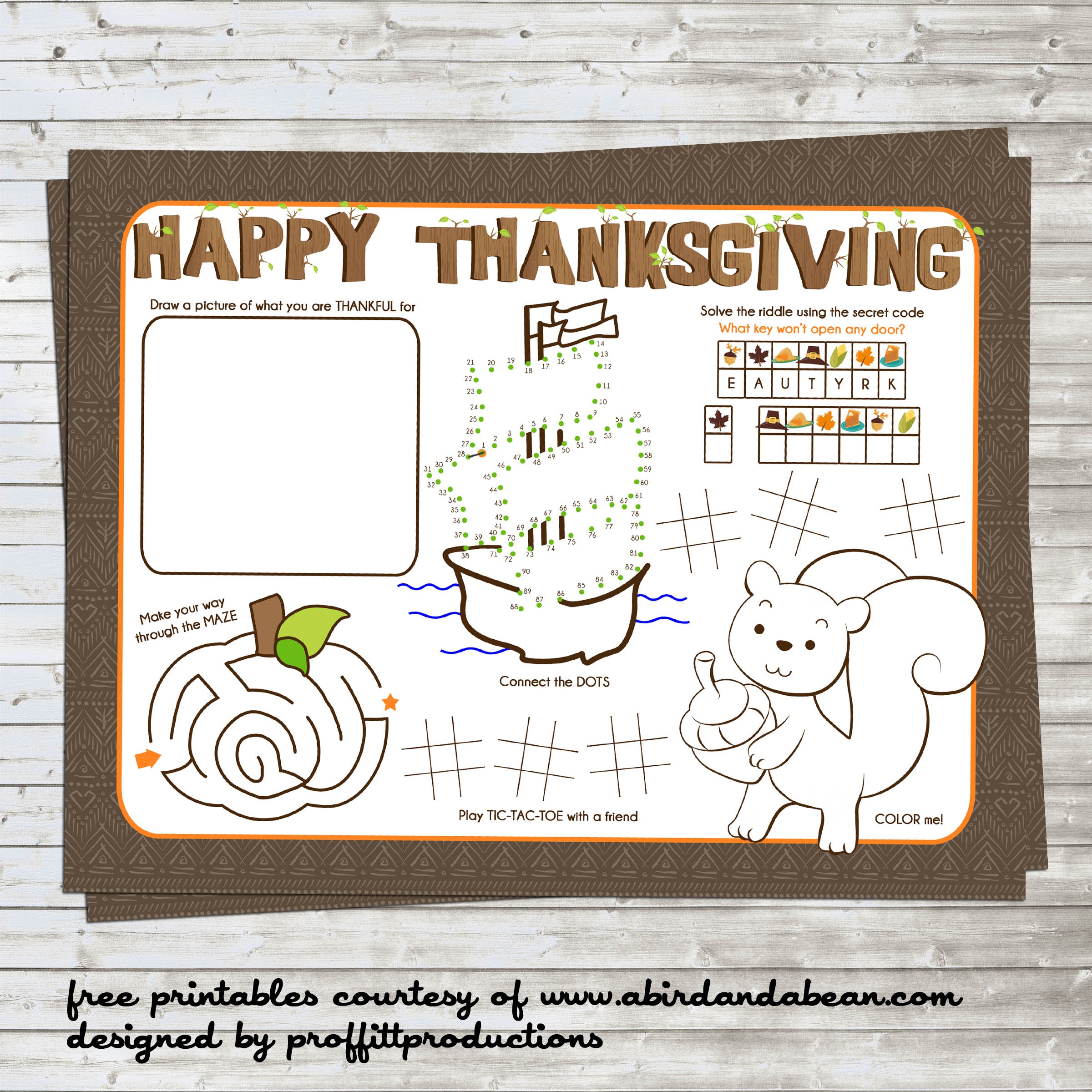 Free Printable :: Thanksgiving Placemat For The Kids - Free Printable Thanksgiving Images