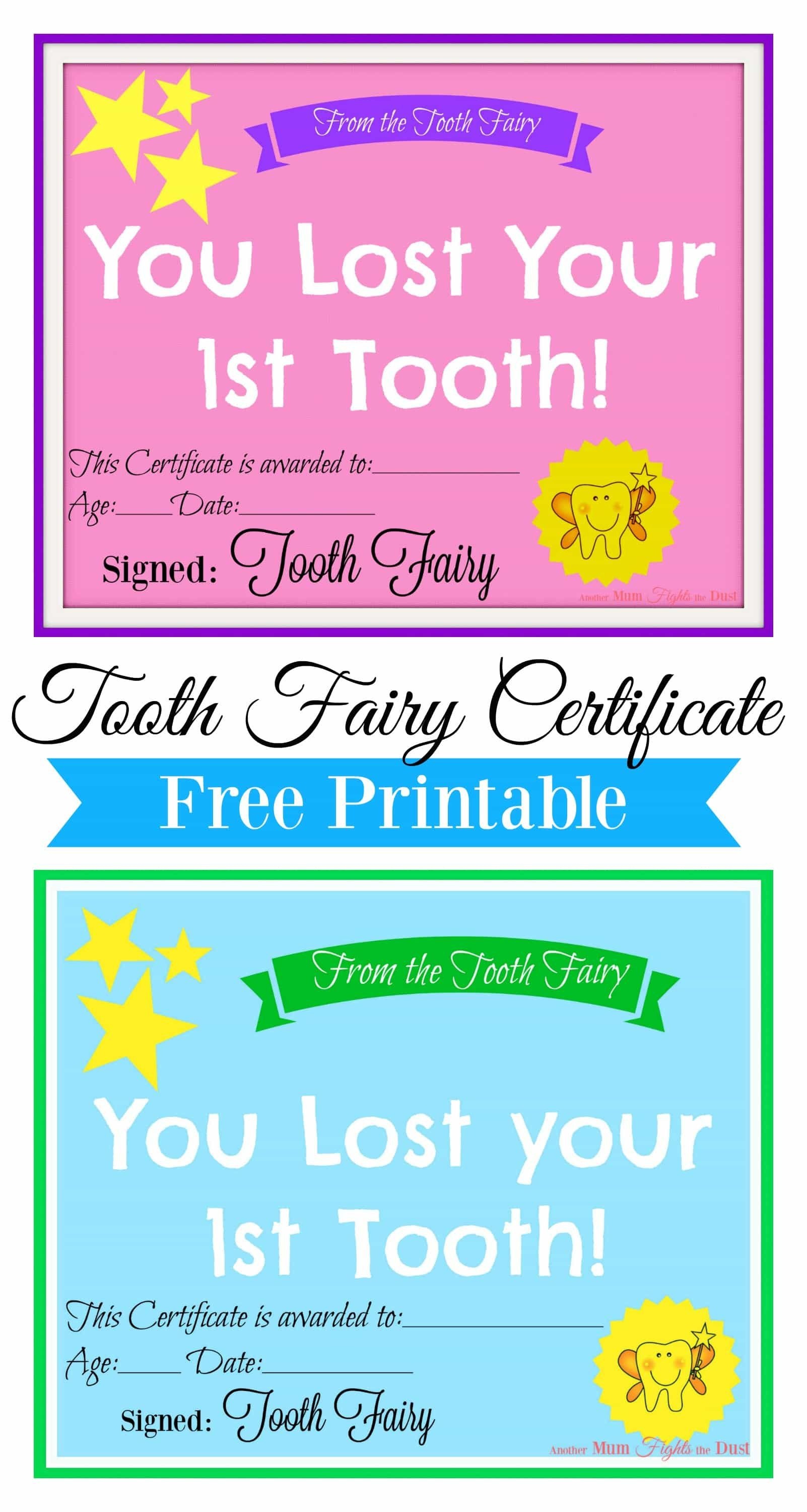 Free Printable Tooth Fairy Certificate | Tooth Fairy Ideas | Tooth - Free Printable First Lost Tooth Certificate