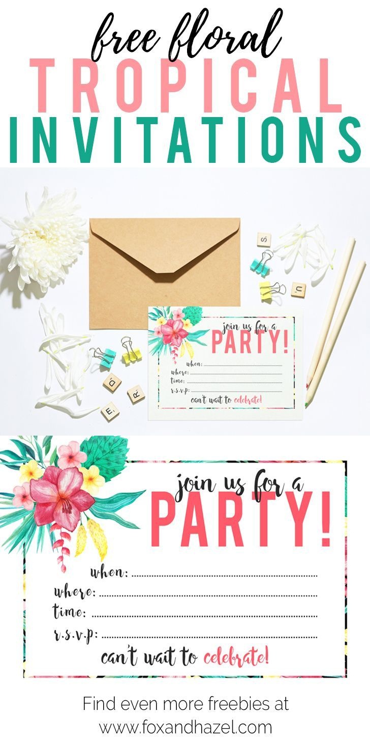 Free Printable Tropical Party Invitation | Diy | Parties | Luau - Hawaiian Party Invitations Free Printable