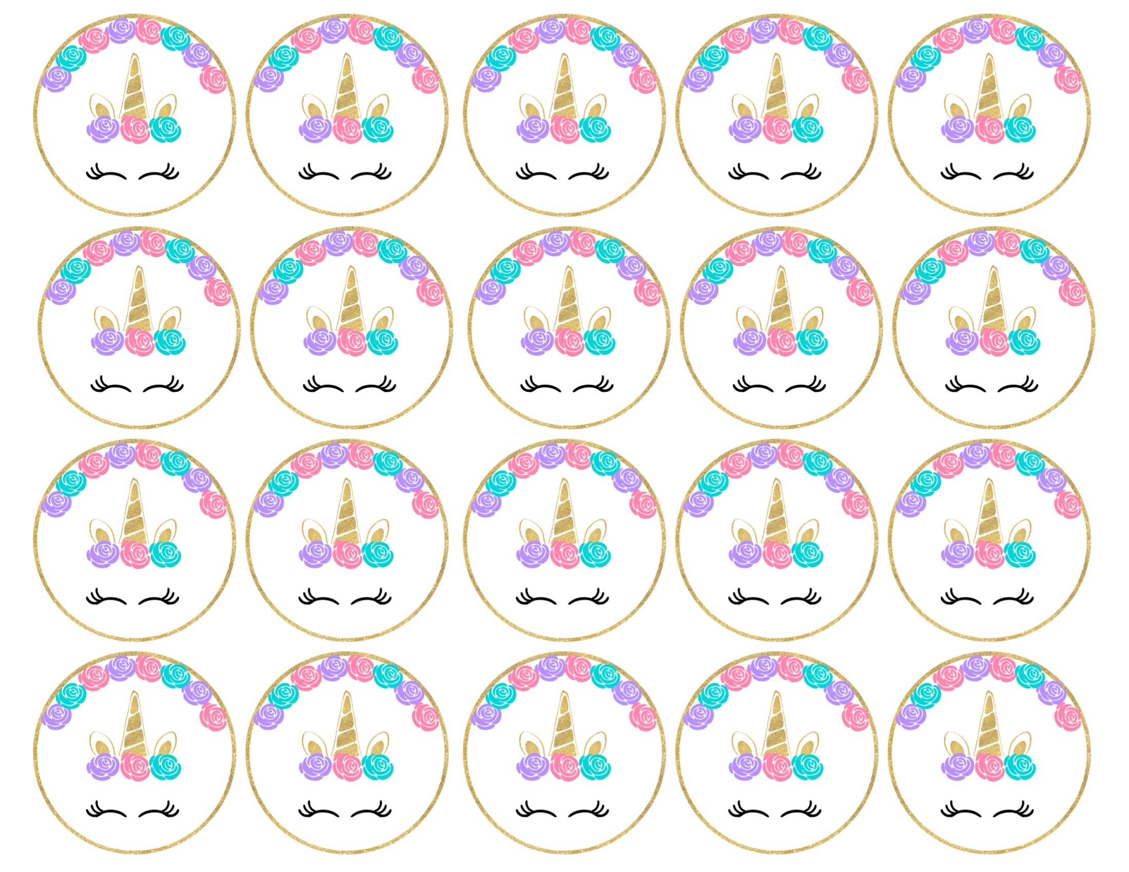 Free Printable Unicorn Cupcake Toppers - Paper Trail Design - Cupcake Topper Templates Free Printable