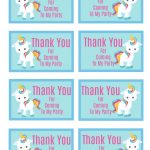 Free Printable Unicorn Party Gift Tag | Crafts | Unicorn Party   Free Printable Thank You Tags For Birthday Favors