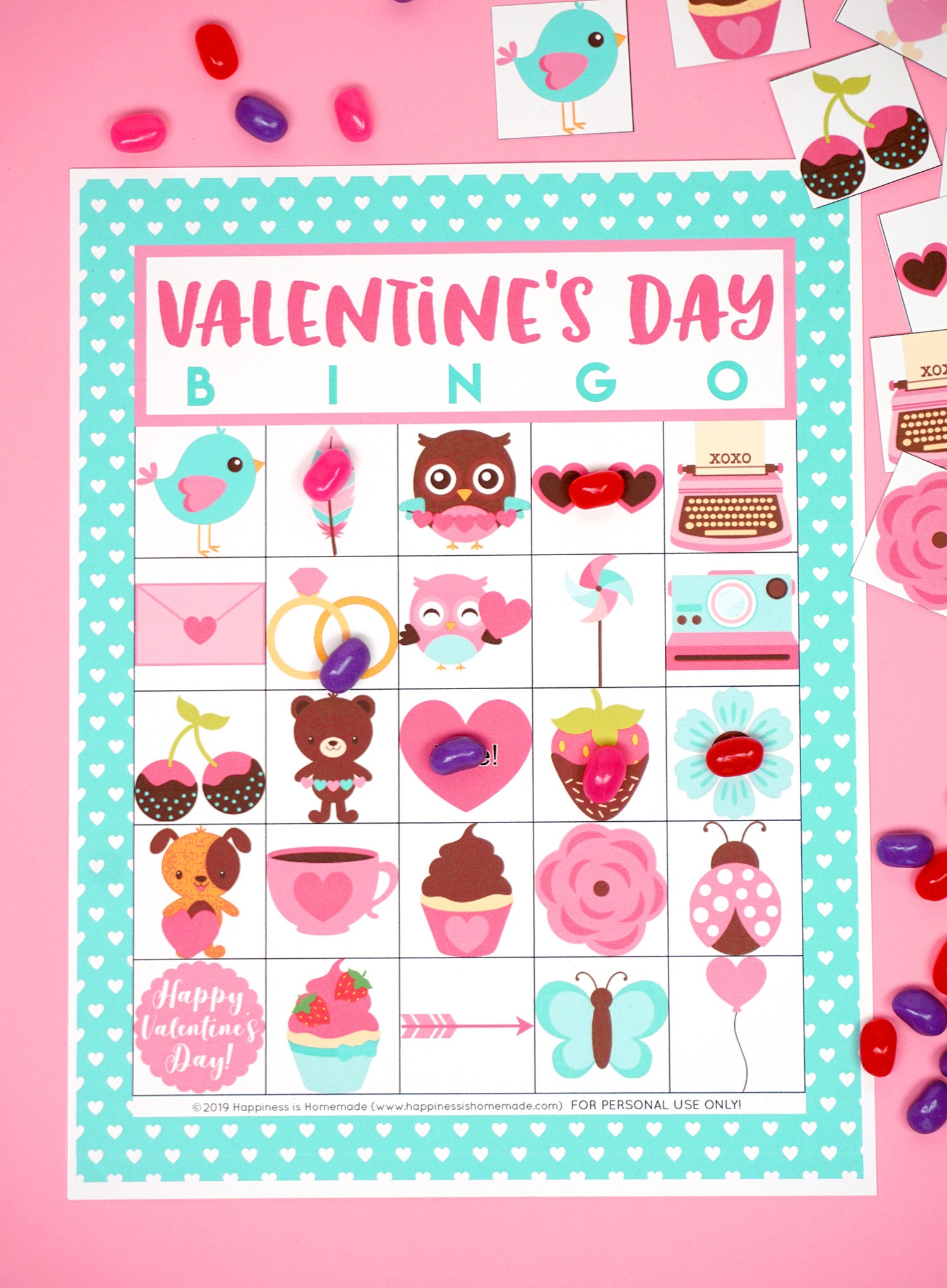 Free Printable Valentine Bingo - Happiness Is Homemade - Free Printable Bingo