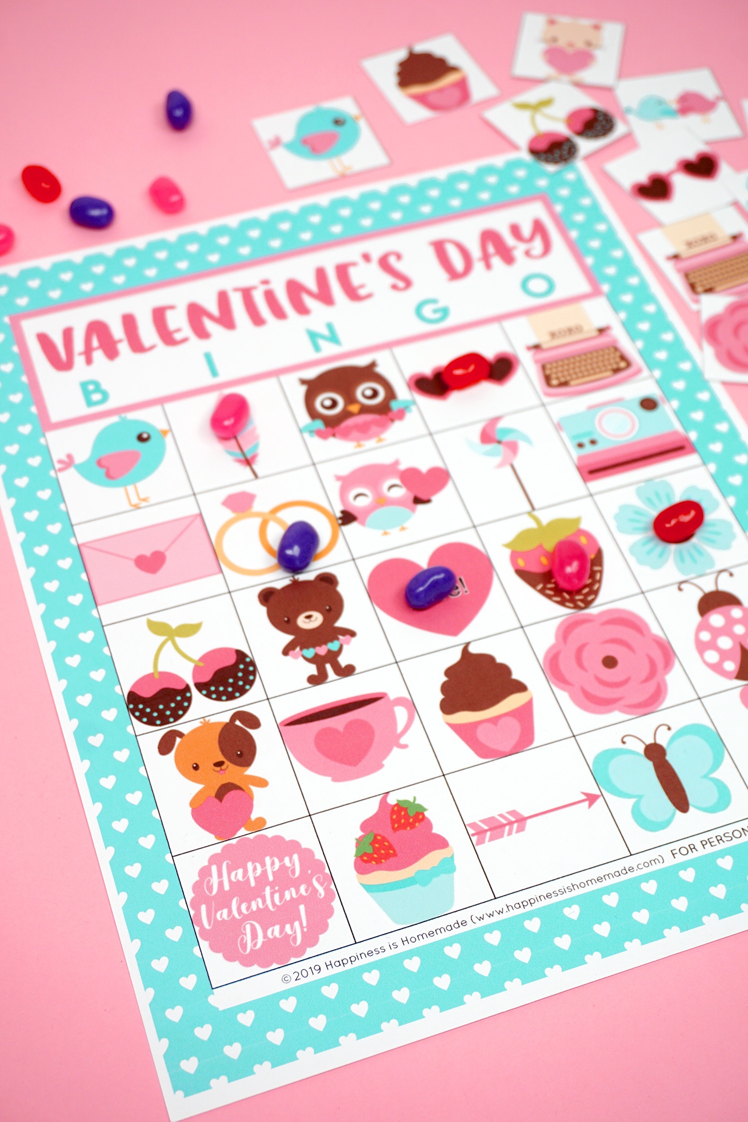 Free Printable Valentine Bingo - Happiness Is Homemade - Free Printable Valentines Bingo