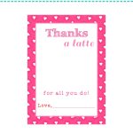 Free Printable Valentine "thanks A Latte" Teacher Card | Expressions   Free Printable Teacher&#039;s Day Greeting Cards