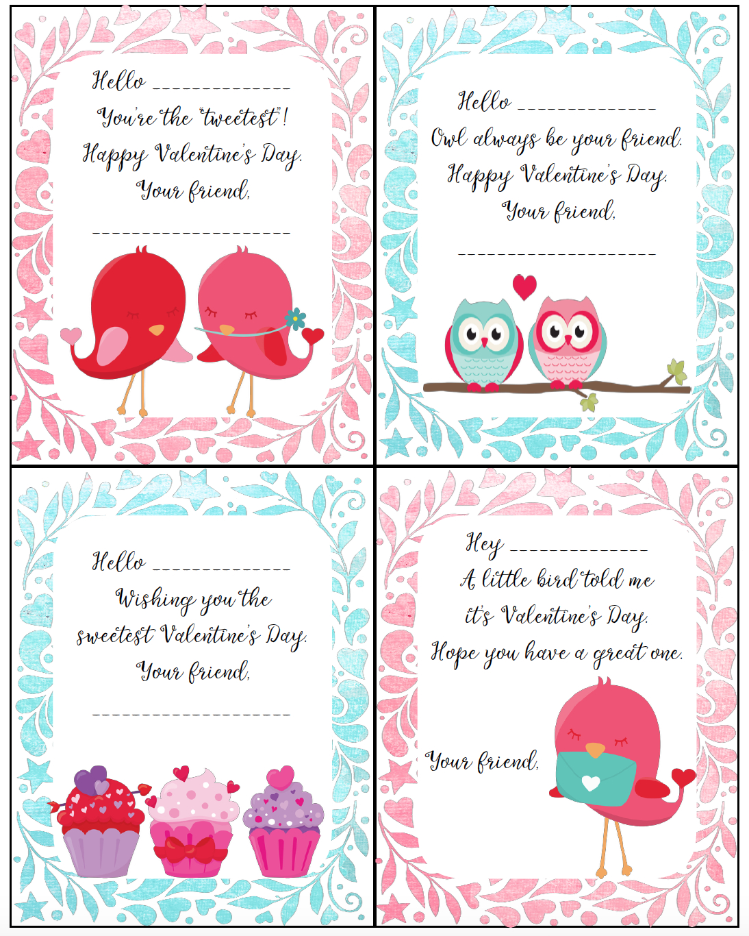 Free Printable Valentine&amp;#039;s Day Cards For Kids - Free Printable Childrens Valentines Day Cards