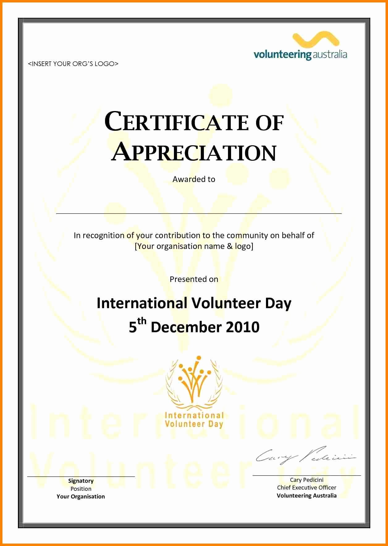 Free Printable Volunteer Certificates Of Appreciation - Tduck.ca - Free Printable Volunteer Certificates Of Appreciation