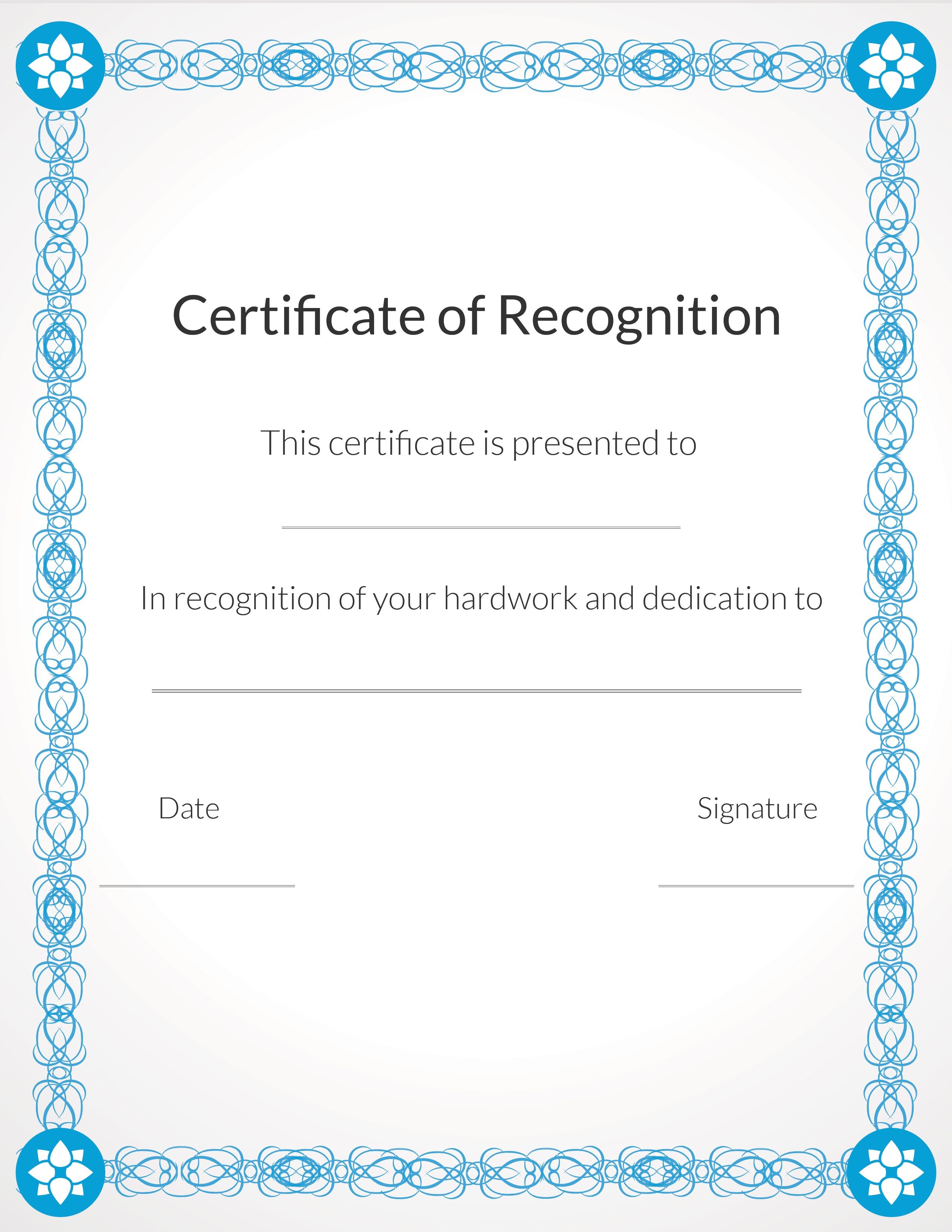 Free, Printable Volunteer Recognition And Appreciation Certificates - Free Printable Templates For Certificates Of Recognition