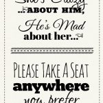 Free Printable Wedding Download: Pick A Seat Sign | Dream Come True   Free Printable Wedding Signs