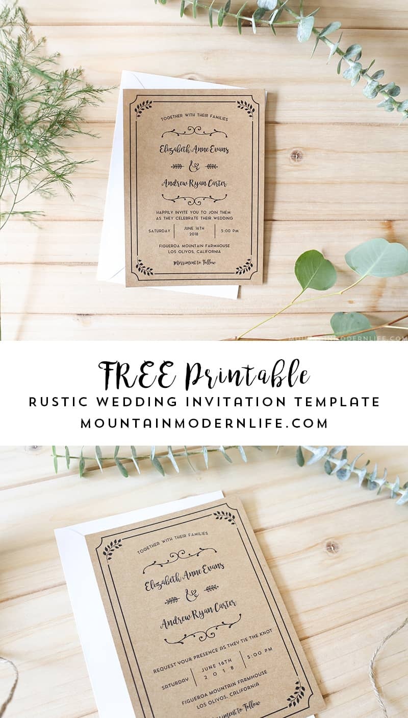 Free Printable Wedding Invitation Template - Free Printable Wedding Invitation Templates
