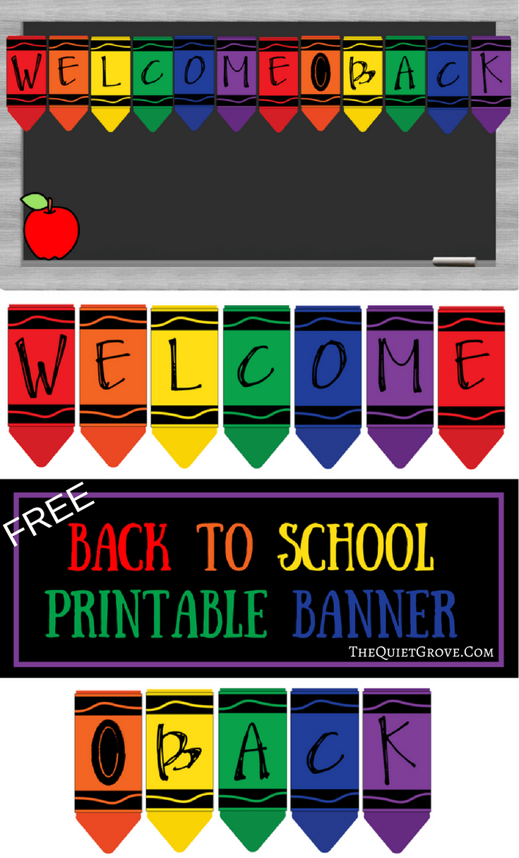 Free Printable Welcome Back To School Banner | The Quiet Grove - Welcome Back Banner Printable Free