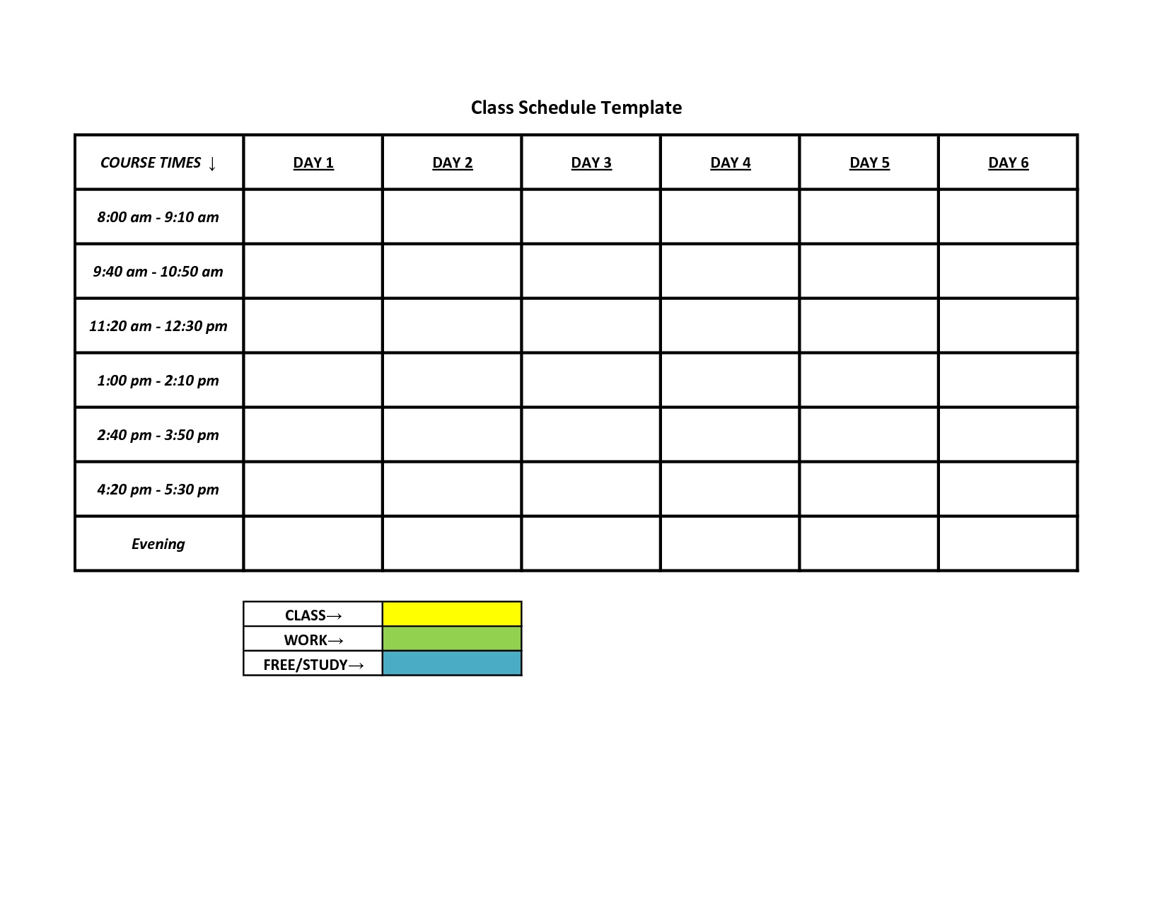 free printable templates for daily work schedules