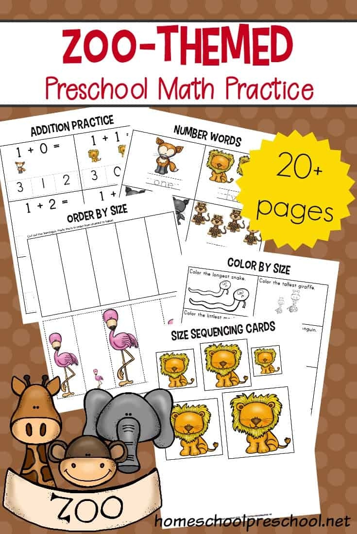 Free Printable Zoo Math Worksheets For Preschoolers - Free Printable Zoo Worksheets
