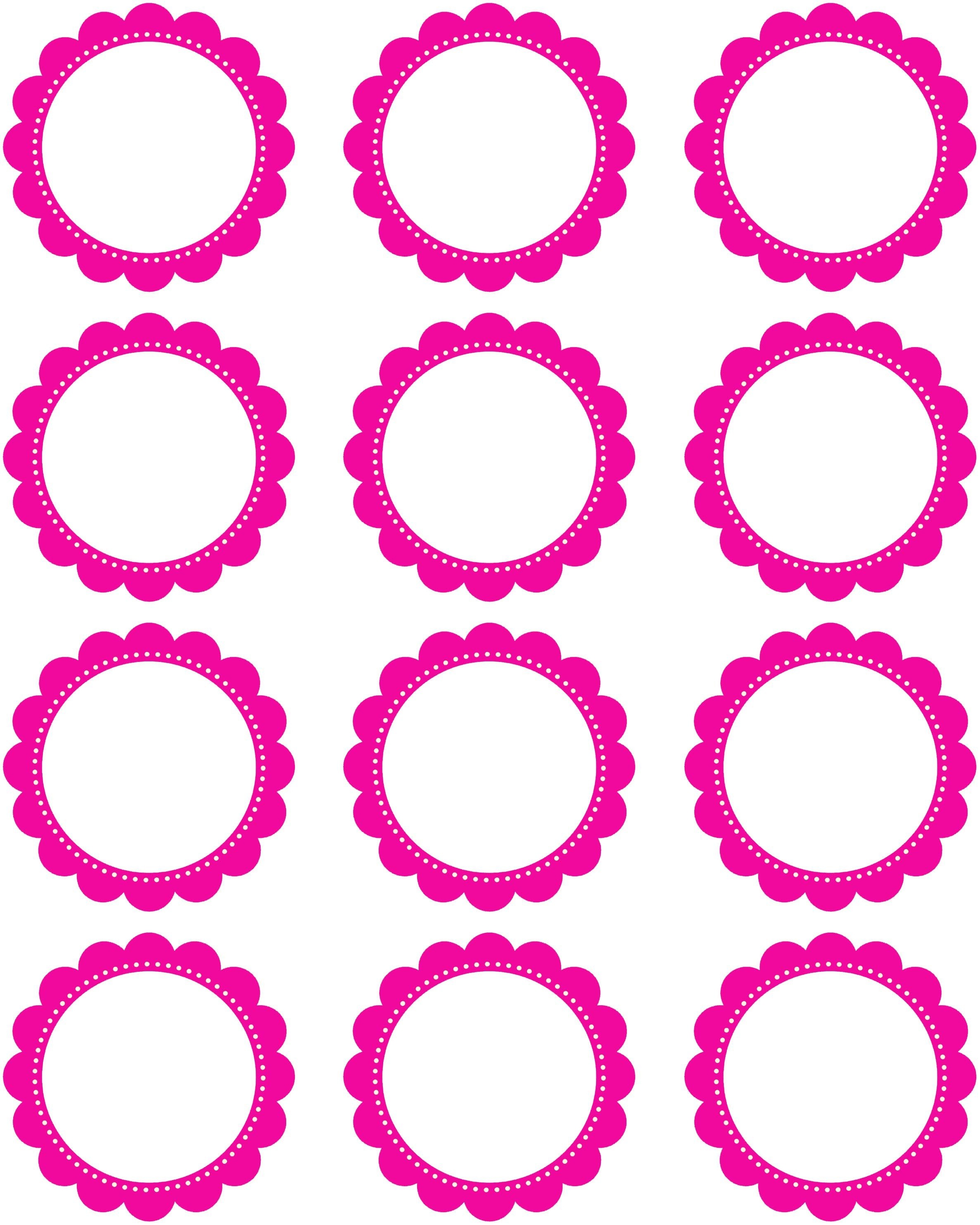 Free Printable2 Inch Hot Pink Scallop Circles | My Etsy Shoppe - Free Printable Party Circles