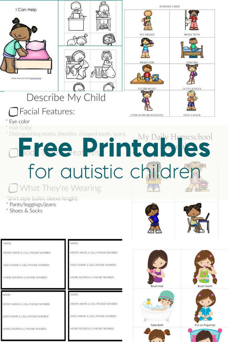 Free Printables For Autistic Children And Their Families Or - Free Printable Autism Worksheets