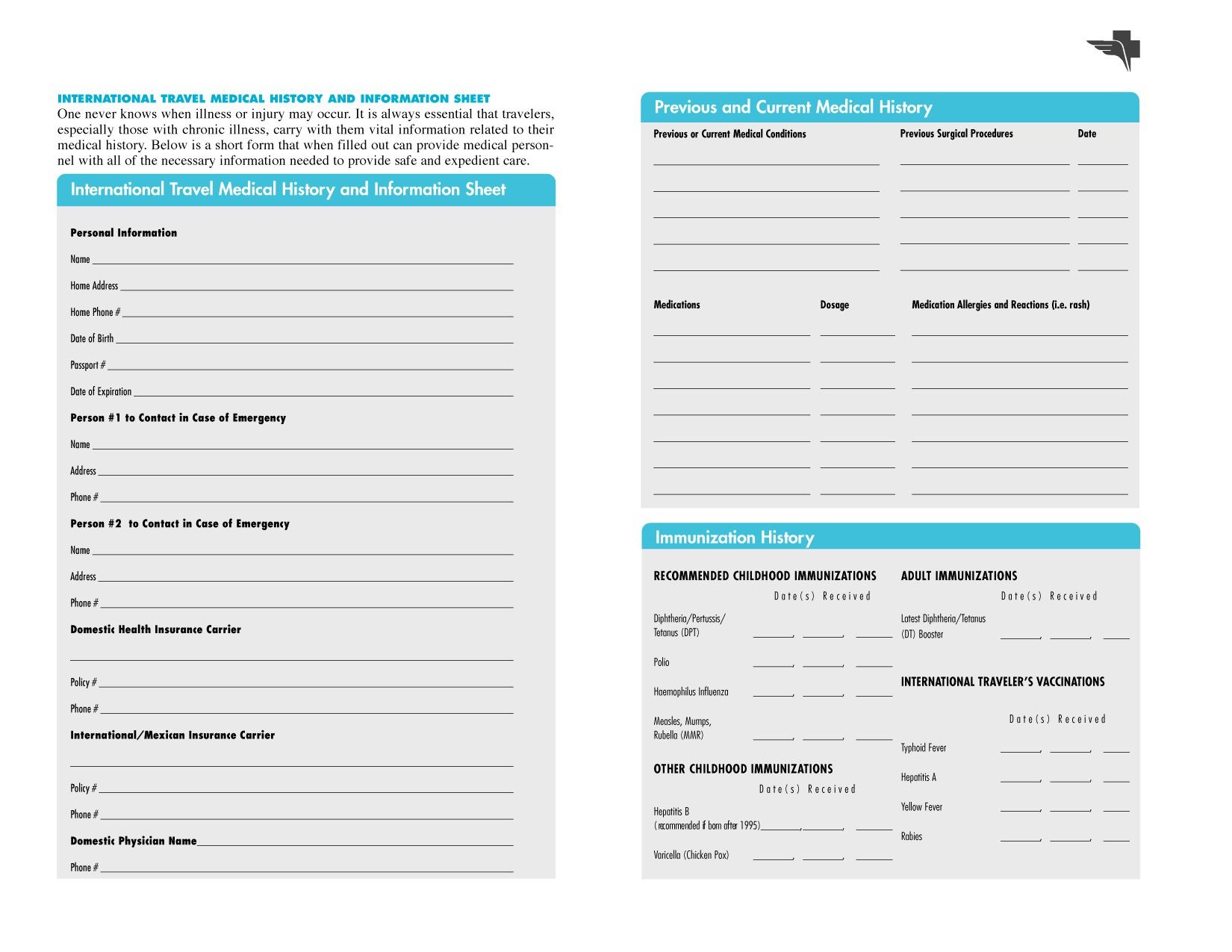 Free Printables | Free Printable Family Medical History Forms - Free Printable Medical History Forms