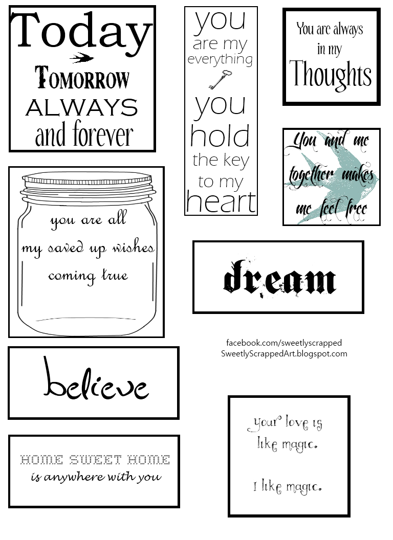 Free Printables - Great Additions To Scrapbooks &amp;amp; Smash Books - Free Printable Greeting Card Sentiments