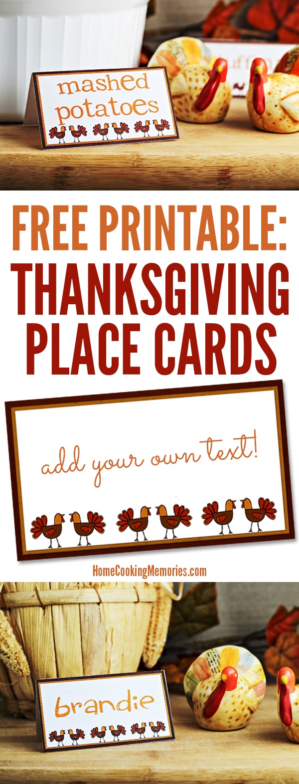 Free Printables: Thanksgiving Place Cards - Home Cooking Memories - Free Printable Thanksgiving Place Cards