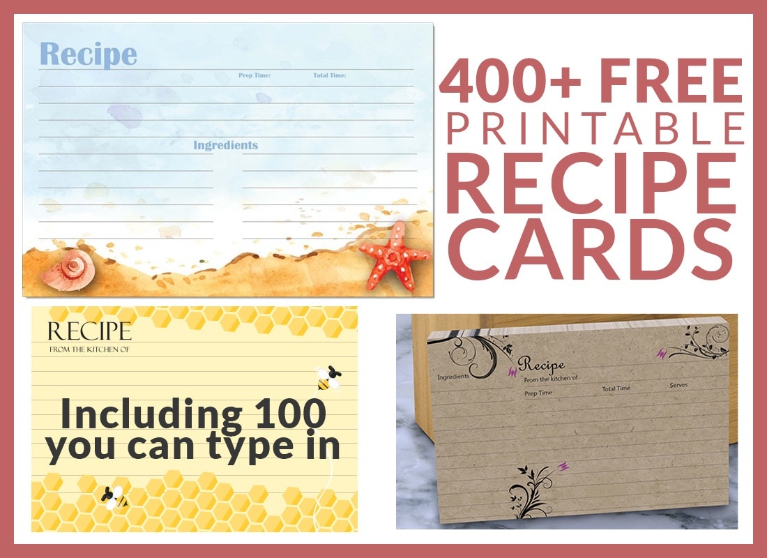 Free Recipe Cards - Cookbook People - Free Printable Recipe Dividers