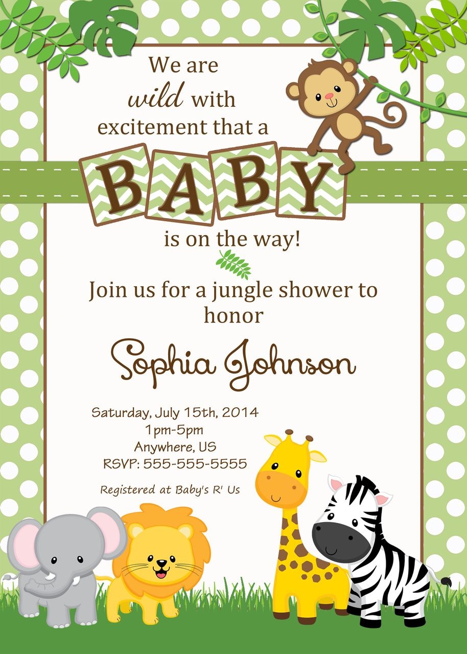 Free Safari Baby Shower Invitations - Google Search | Baby Shower - Free Printable Jungle Safari Baby Shower Invitations