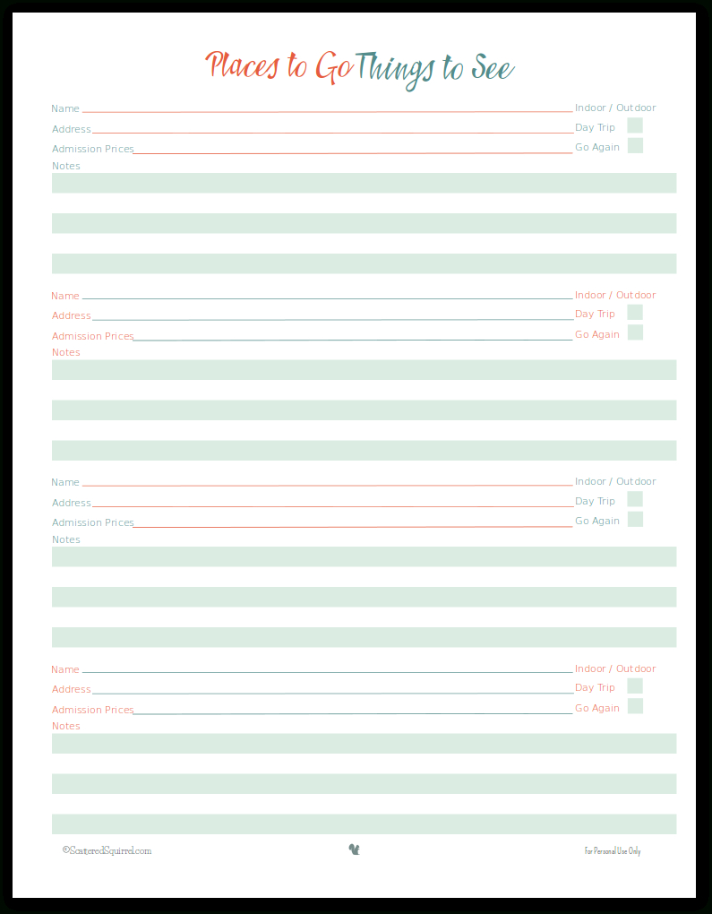 Free Sample Itinerary Template Planner Schedule Vacation | Smorad - Free Printable Itinerary