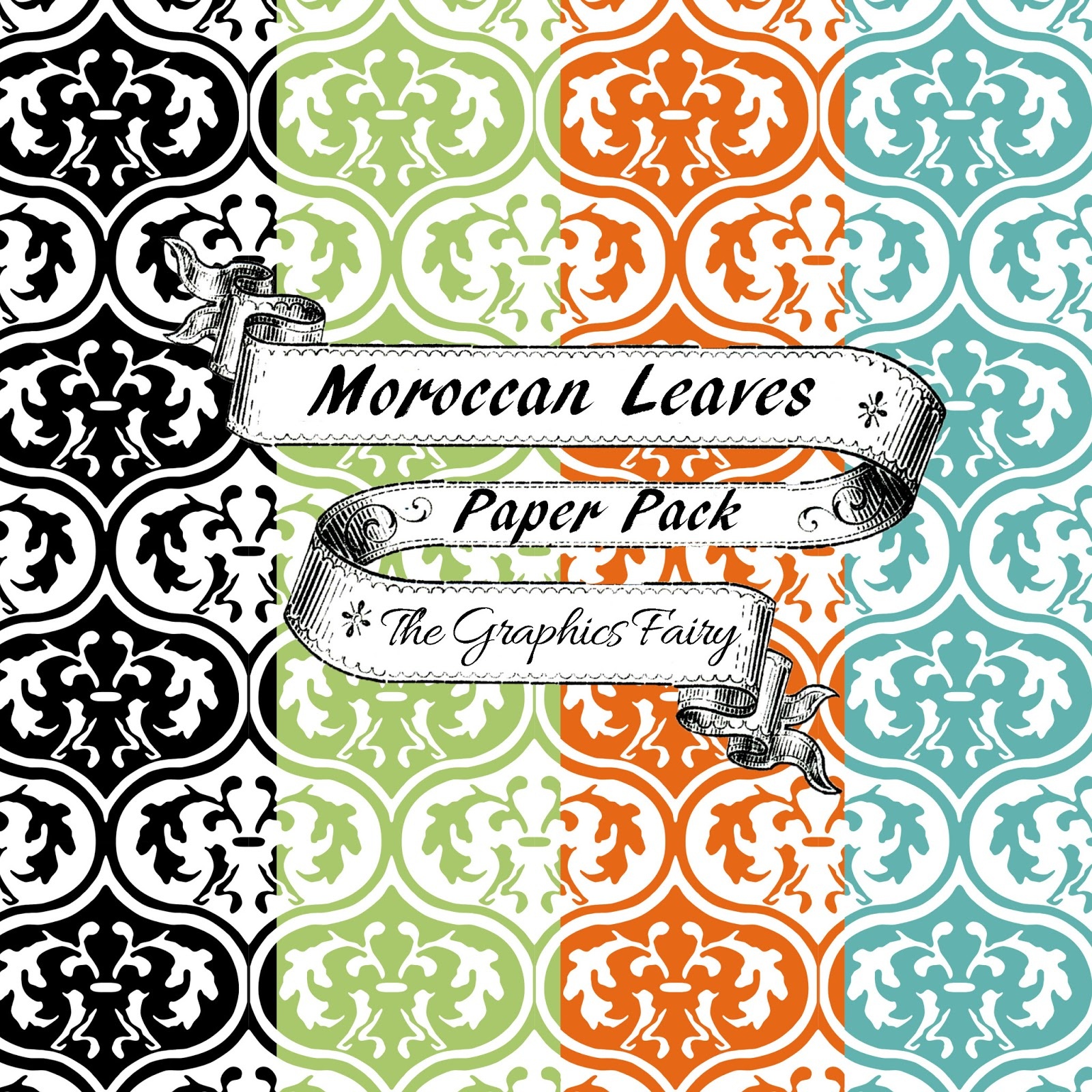 free-scrapbook-paper-moroccan-leaves-the-graphics-fairy-free