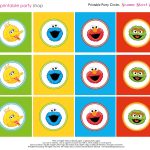 Free Sesame Street Printables | Party Circles Characters Colorblocks   Free Printable Sesame Street Food Labels