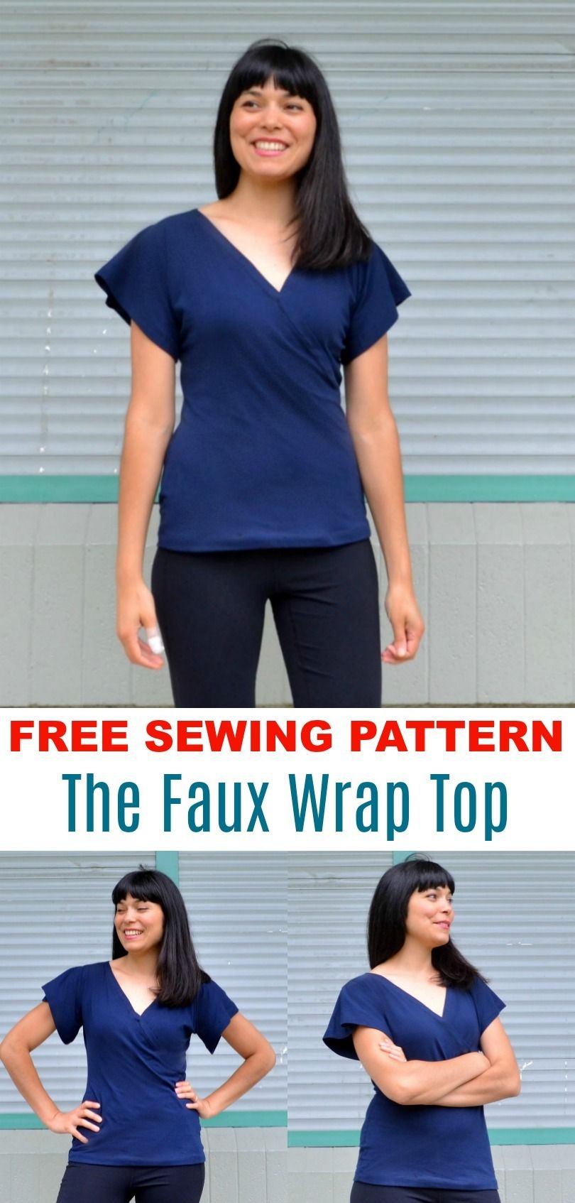 Free Sewing Pattern: The Faux Wrap Top Pattern - On The Cutting - Free Printable Blouse Sewing Patterns