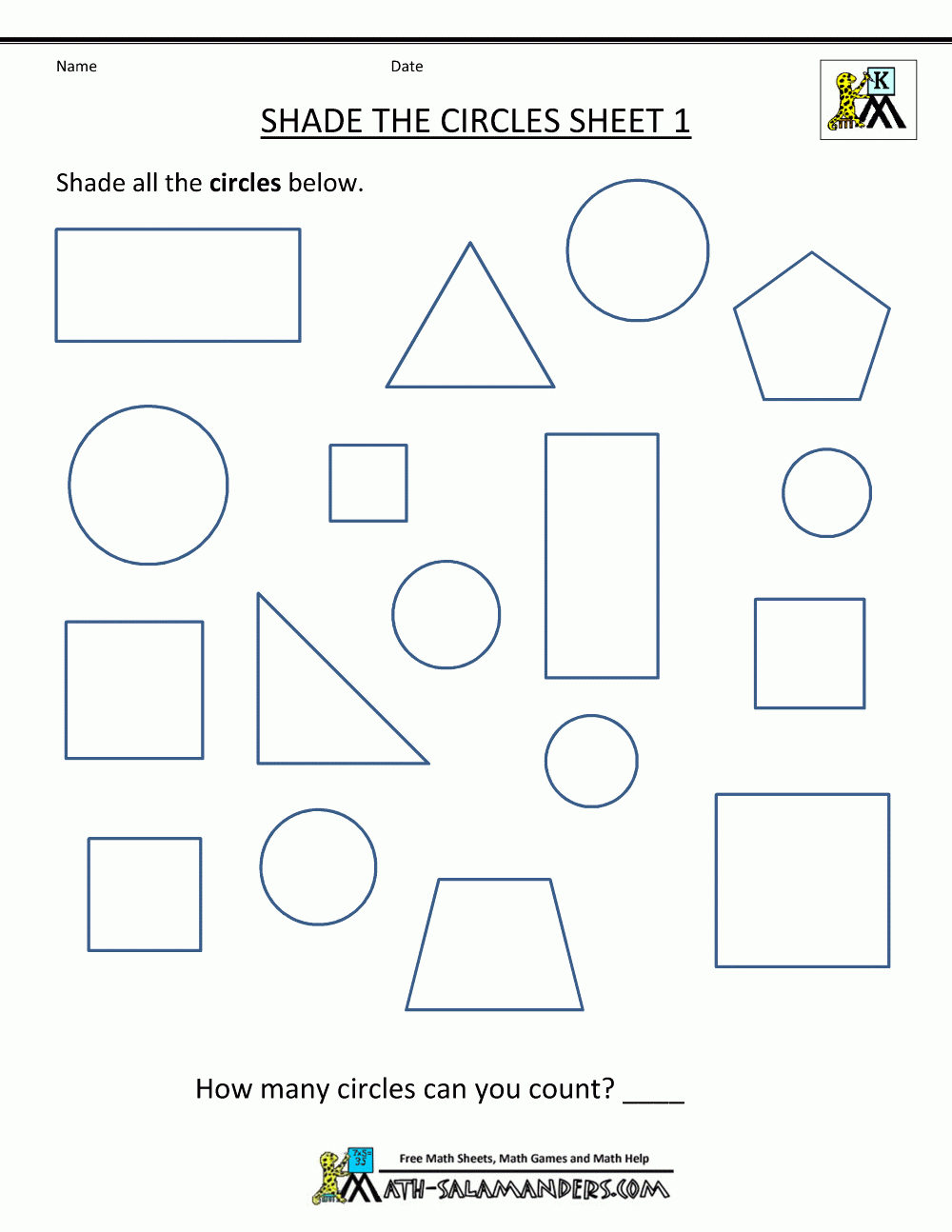Free Shape Worksheets Kindergarten - Free Printable Shapes Worksheets For Kindergarten