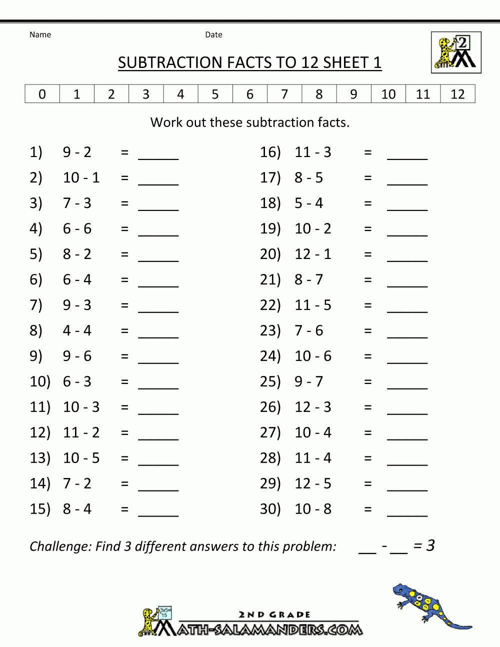 Free Subtraction Worksheets To 12 - Free Printable Addition And Subtraction Worksheets