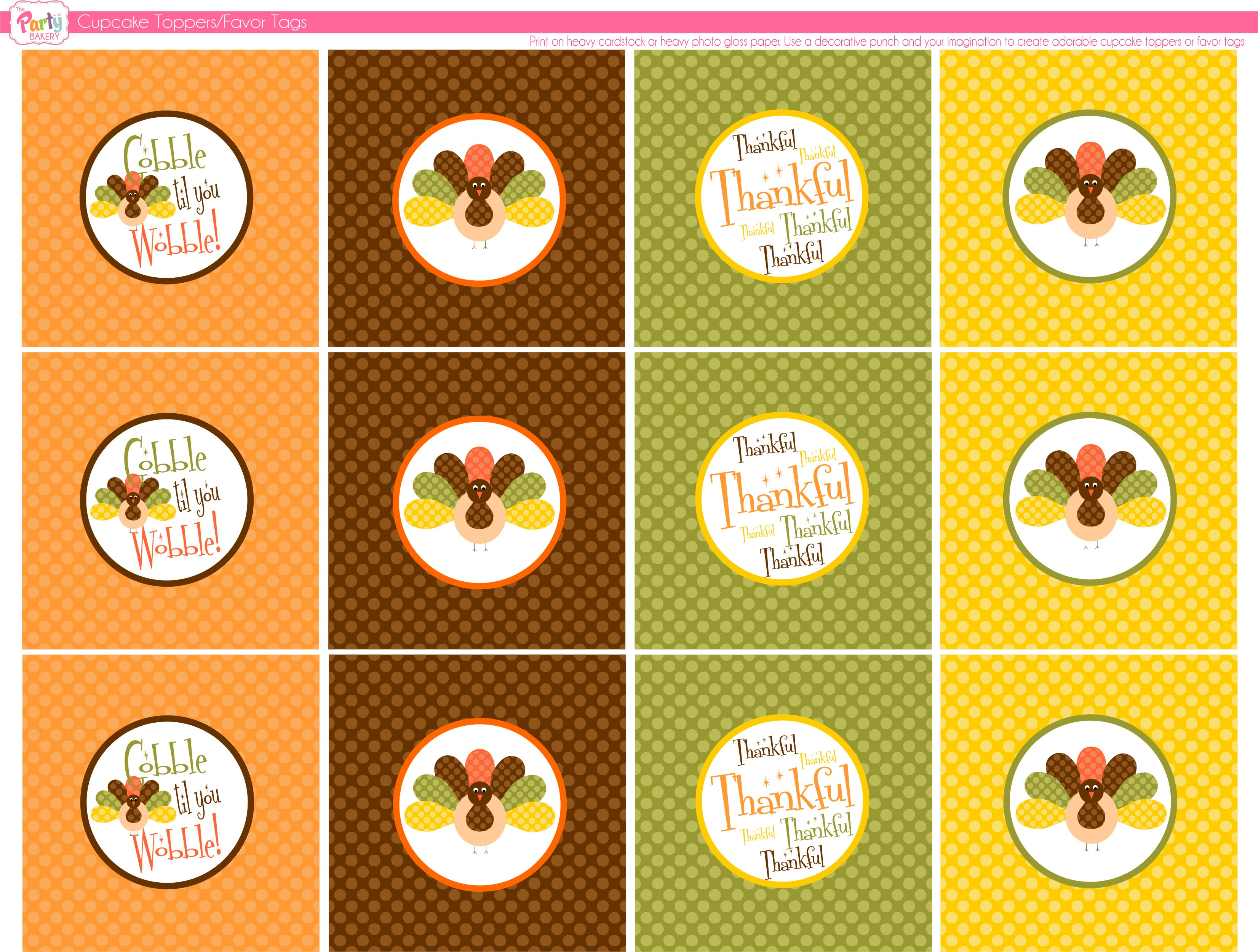 Free Thanksgiving Printables From The Party Bakery | Catch My Party - Free Printable For Thanksgiving