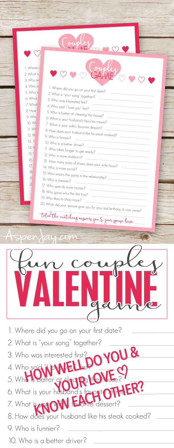 Free Valentines Couples Game Cards - Aspen Jay - Free Printable Valentine Games For Adults