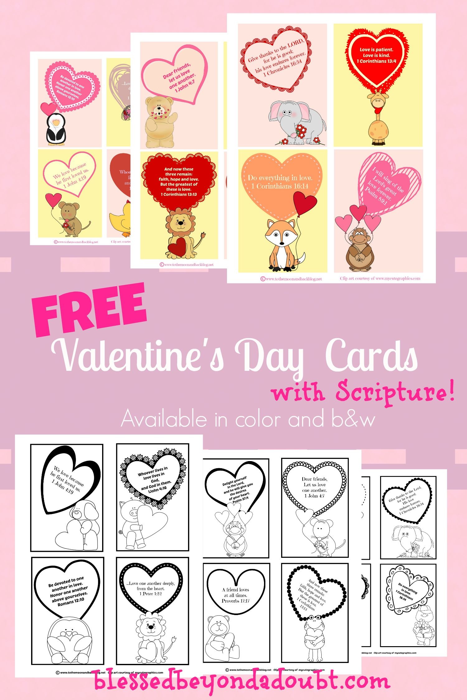 Free Valentine&amp;#039;s Day Cards With Scripture For Children | Ultimate - Free Printable Childrens Valentines Day Cards