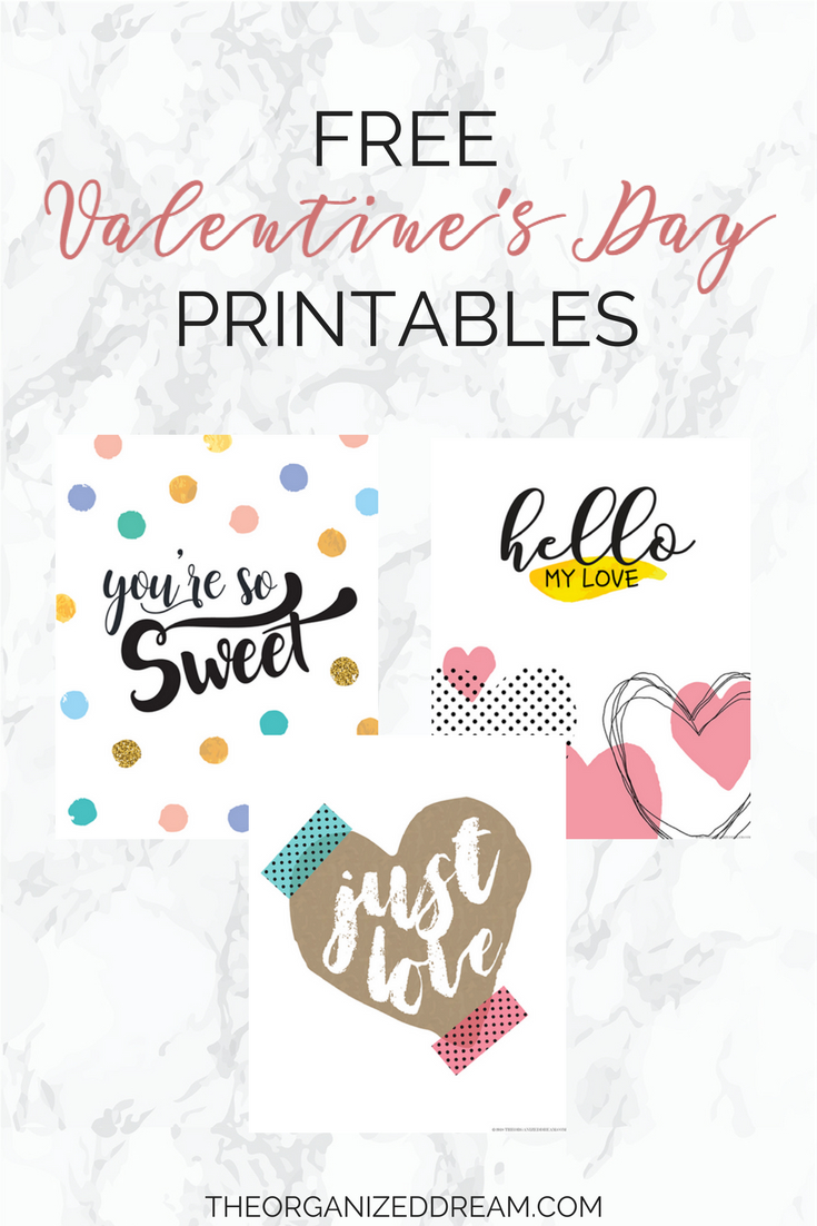 Free Valentine&amp;#039;s Day Printables - The Organized Dream - Free Printable Valentine&amp;#039;s Day Decorations