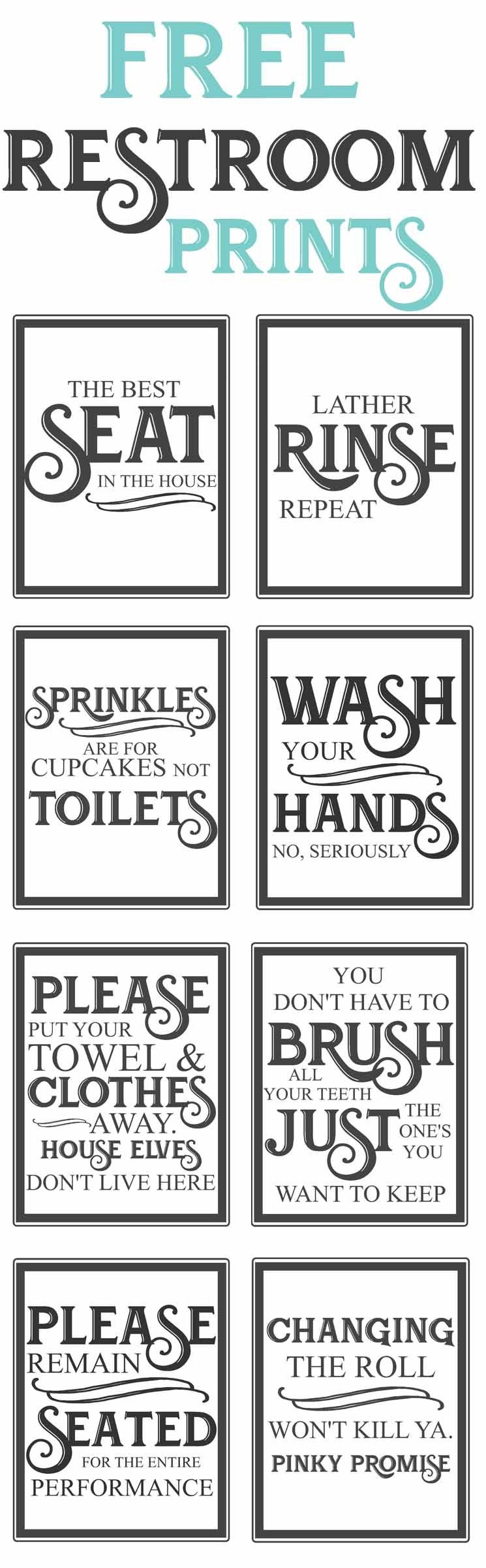 Free Vintage Bathroom Printables | Diy | Vintage Bathrooms, Diy Home - Free Printable Bathroom Signs