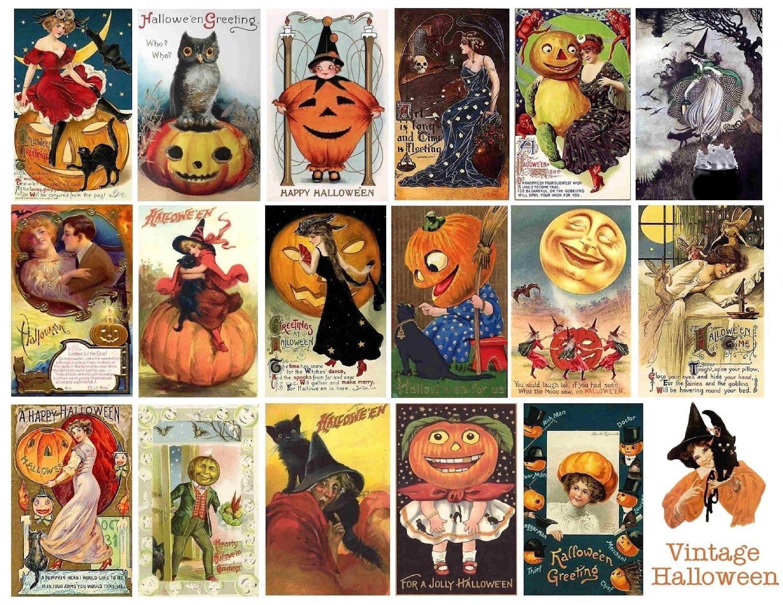 Free Vintage Digital Stamps**: Free Vintage Printable - Halloween - Free Printable Vintage Halloween Images