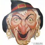 Free Vintage Witch Cut Out Printable Mask #free #printable   Free Printable Halloween Face Masks